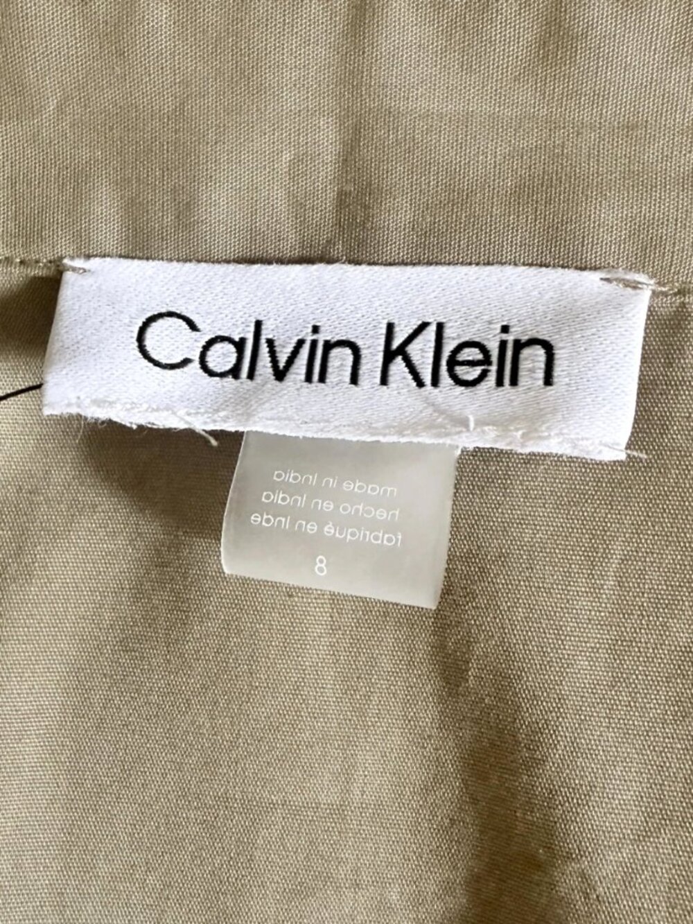 Calvin Klein Women's Olive Khaki Cotton Tiered Maxi Shirt Dress  Size 8 NWT - Picture 5 of 14